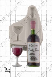 'Wine Bottle & Glass' Silicone Mould